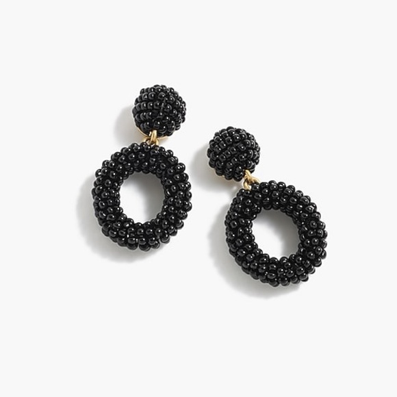 J. Crew Jewelry - J.Crew • mini beaded hoop drop earrings